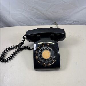 Vtg Black Northern Telecom Rotary Dial Desk Telephone 1981 Canada Untested